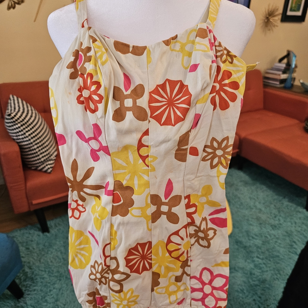 Jantzen Brown and Yellow Floral Dress